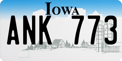 IA license plate ANK773