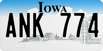 IA license plate ANK774