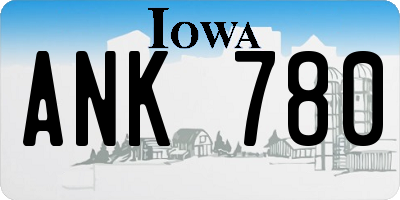 IA license plate ANK780