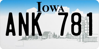 IA license plate ANK781