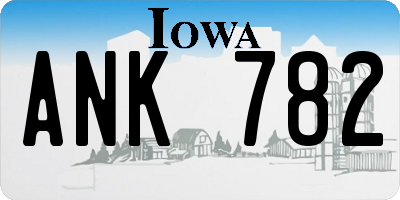 IA license plate ANK782