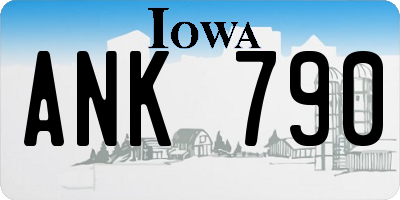 IA license plate ANK790