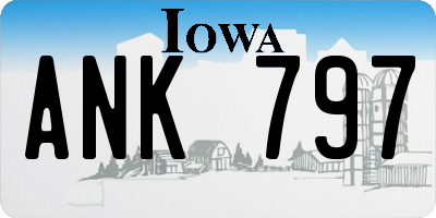 IA license plate ANK797