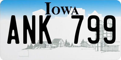 IA license plate ANK799