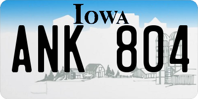 IA license plate ANK804