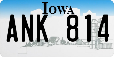 IA license plate ANK814
