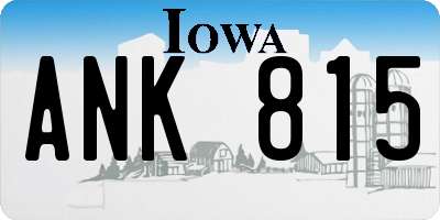 IA license plate ANK815