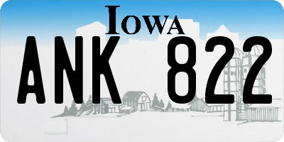 IA license plate ANK822
