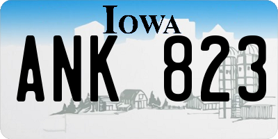 IA license plate ANK823