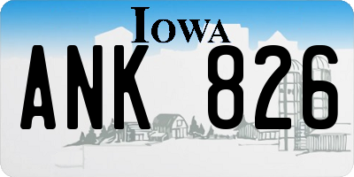 IA license plate ANK826