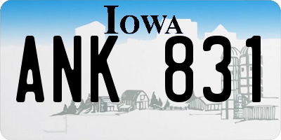 IA license plate ANK831