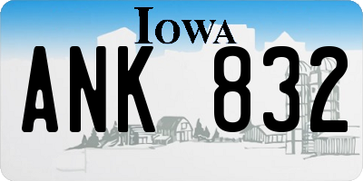 IA license plate ANK832