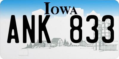 IA license plate ANK833