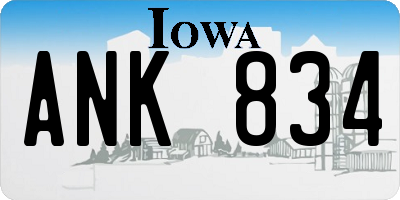 IA license plate ANK834