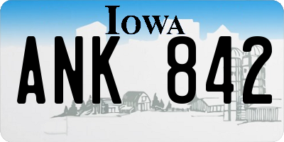 IA license plate ANK842