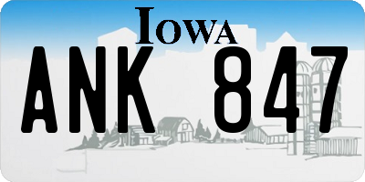 IA license plate ANK847