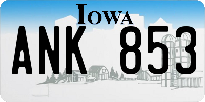 IA license plate ANK853