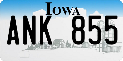 IA license plate ANK855