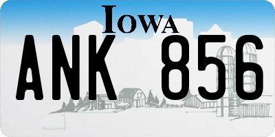 IA license plate ANK856