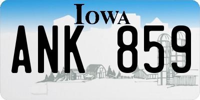 IA license plate ANK859