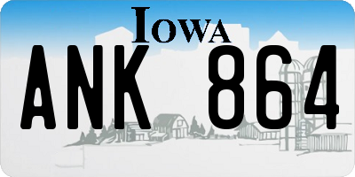 IA license plate ANK864