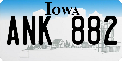 IA license plate ANK882