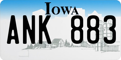 IA license plate ANK883