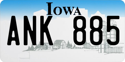 IA license plate ANK885