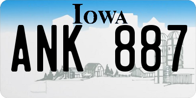 IA license plate ANK887