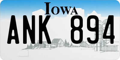 IA license plate ANK894