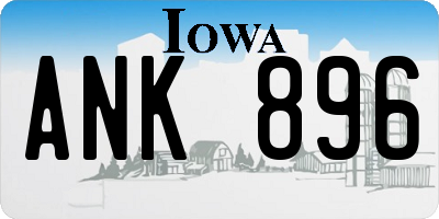 IA license plate ANK896