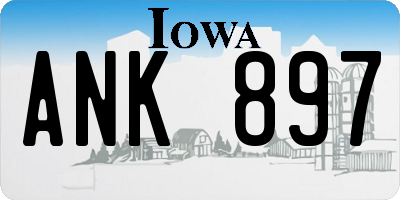 IA license plate ANK897
