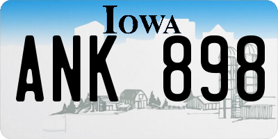 IA license plate ANK898