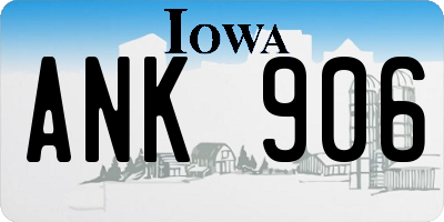 IA license plate ANK906