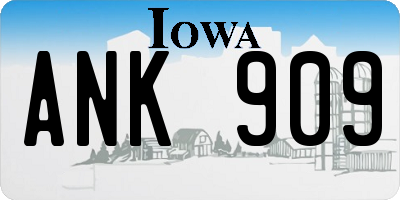 IA license plate ANK909
