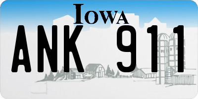 IA license plate ANK911