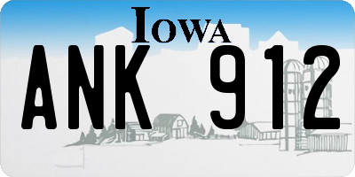 IA license plate ANK912