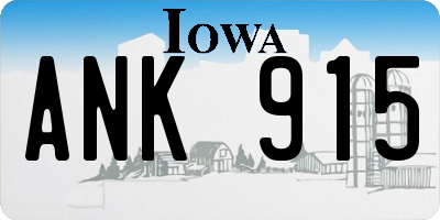 IA license plate ANK915