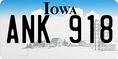 IA license plate ANK918
