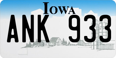 IA license plate ANK933