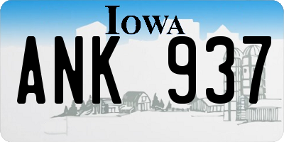 IA license plate ANK937