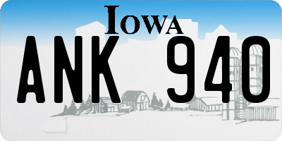IA license plate ANK940