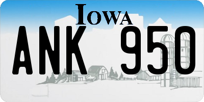 IA license plate ANK950