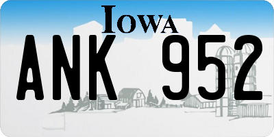 IA license plate ANK952
