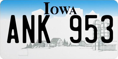 IA license plate ANK953
