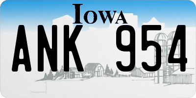 IA license plate ANK954