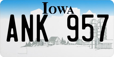 IA license plate ANK957