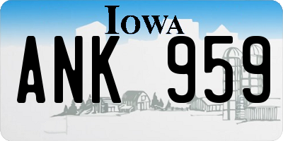 IA license plate ANK959