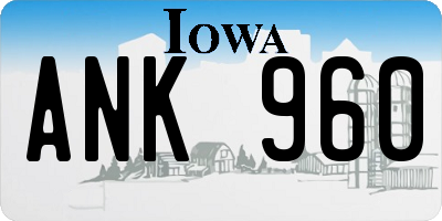 IA license plate ANK960
