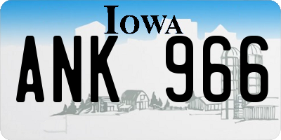 IA license plate ANK966